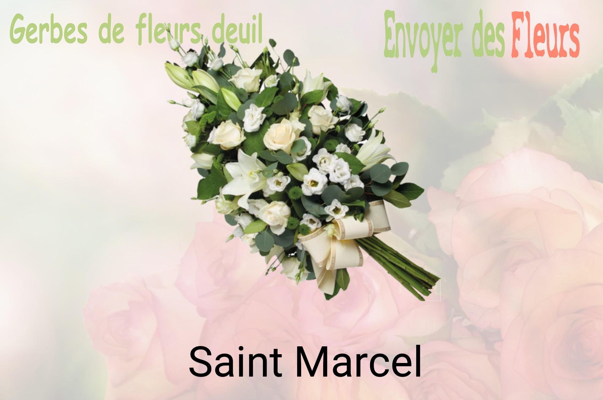 Gerbe de fleurs de deuil livrée à Saint-Marcel